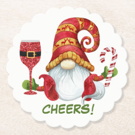God jul Party Gnome Cheers Beverage Coaster Underlägg Papper