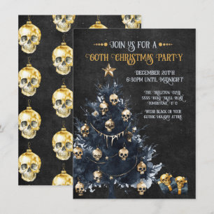 God jul Party Guld & Black Inbjudningar