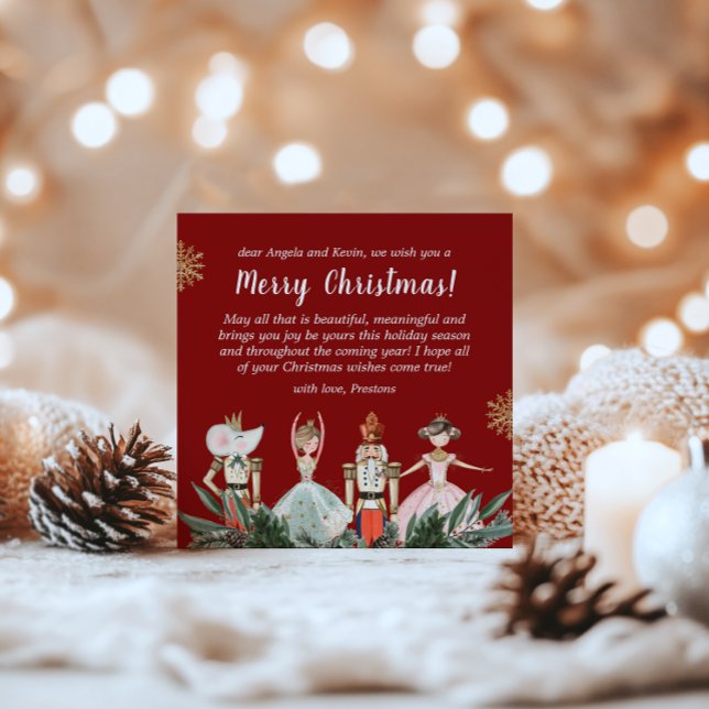 God jul Party Nutcracker Red Julkort (Merry Christmas Party Nutcracker Red Holiday Card)