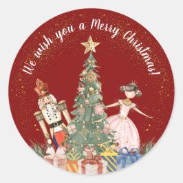 God jul Party Nutcracker Runt Klistermärke