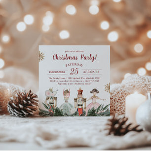God jul Party Nutcracker Theme Inbjudningar