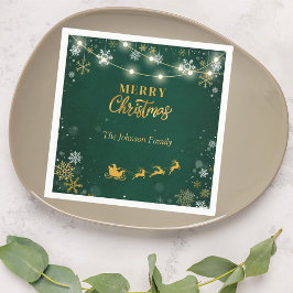 God jul Party Snöflingor och Santa Tomten Pappersservett