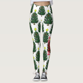God jul Paskriven Träd Leggings