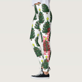 God jul Paskriven Träd Leggings