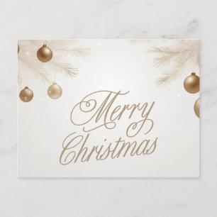 God jul Pastel Guld Ornaments Helg Vykort