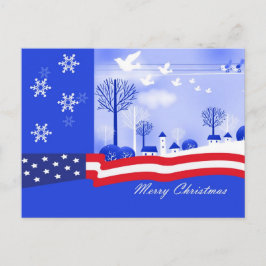 God jul. Patriotisk jul Vykort