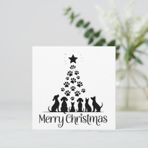 God Jul Paw Träd Hundälskare Kattälskare Mamma Julkort