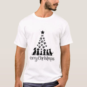God Jul Paw Tree Hundälskare Kattälskare Mamma T Shirt