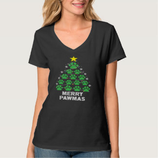 God jul Pawmas Funny Cat Lover Helgdag T Shirt