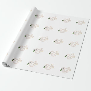 God jul Peace Dove med holly Presentpapper