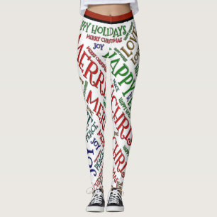 god jul Peace Kärlek Joy Mönster Leggings