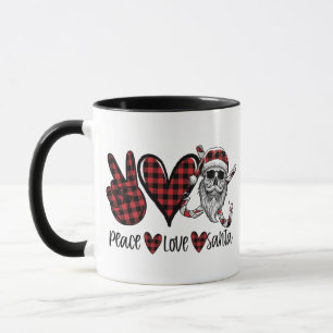 God jul Peace Kärlek och Santa Skull Mugg