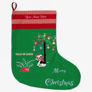 God jul Peace on Earth Jul Stock Stor Julstrumpa