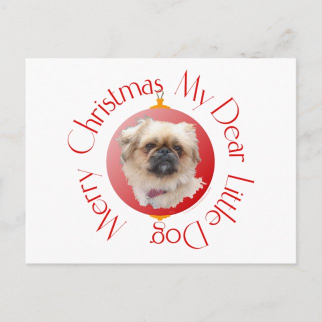 God Jul Pekingeser Helg Vykort (Framsida)