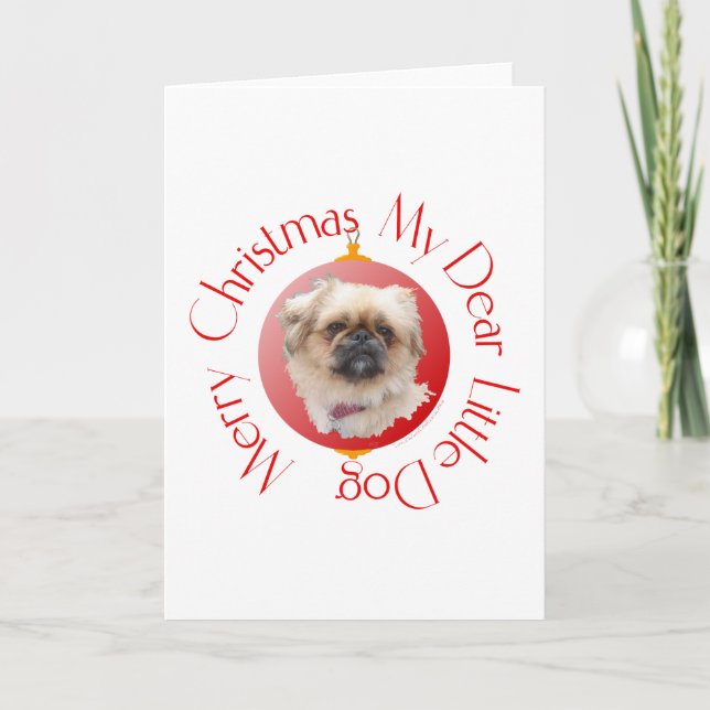 God jul Pekingeser Helgkort (Framsida)