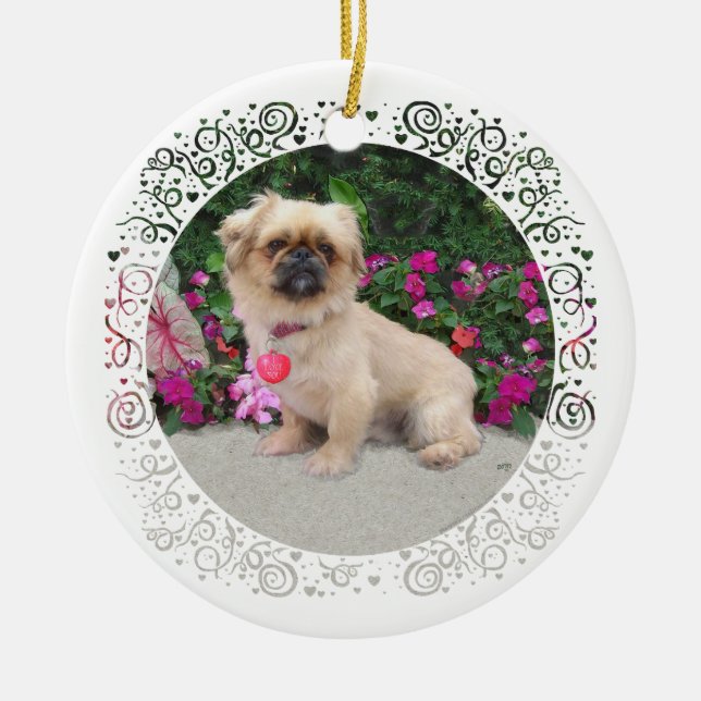 God Jul Pekingeser Julgransprydnad Keramik (Framsidan)