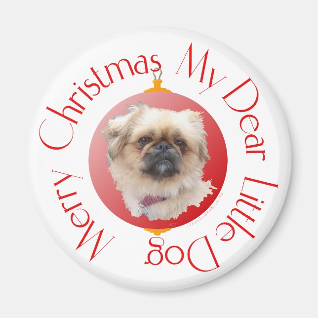 God Jul Pekingeser Magnet (Framsidan)