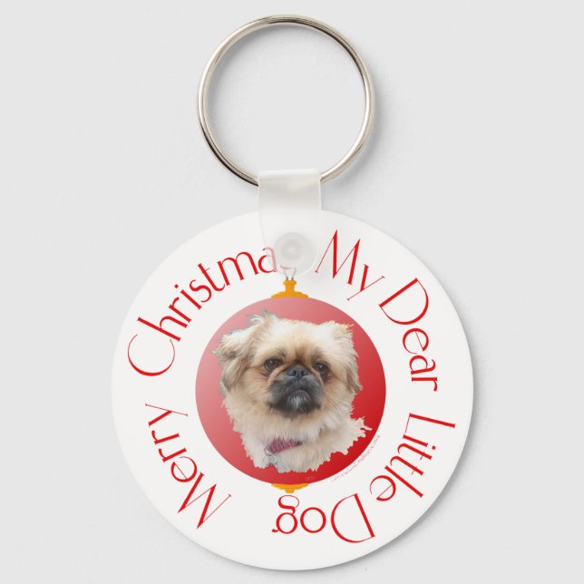 God jul Pekingeser Nyckelring (Framsida)