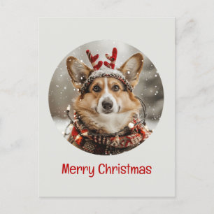 God jul Pembroke Welsh Corgi Hund Helg Vykort