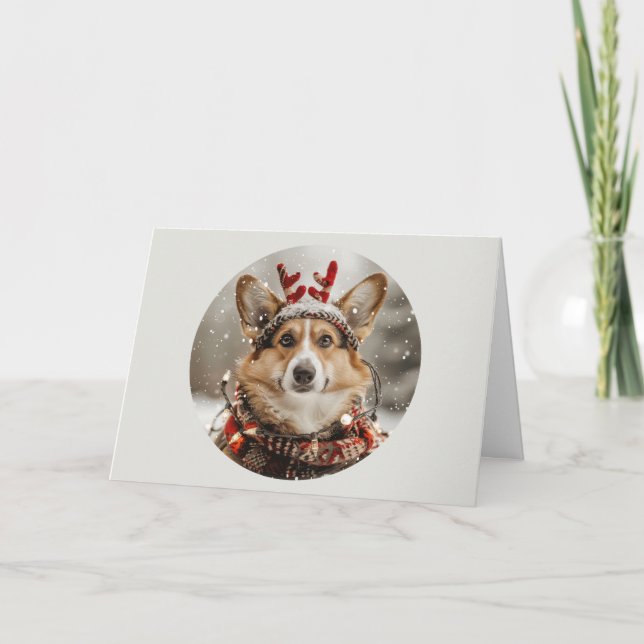 God jul Pembroke Welsh Corgi Hund Helgkort (Framsida)