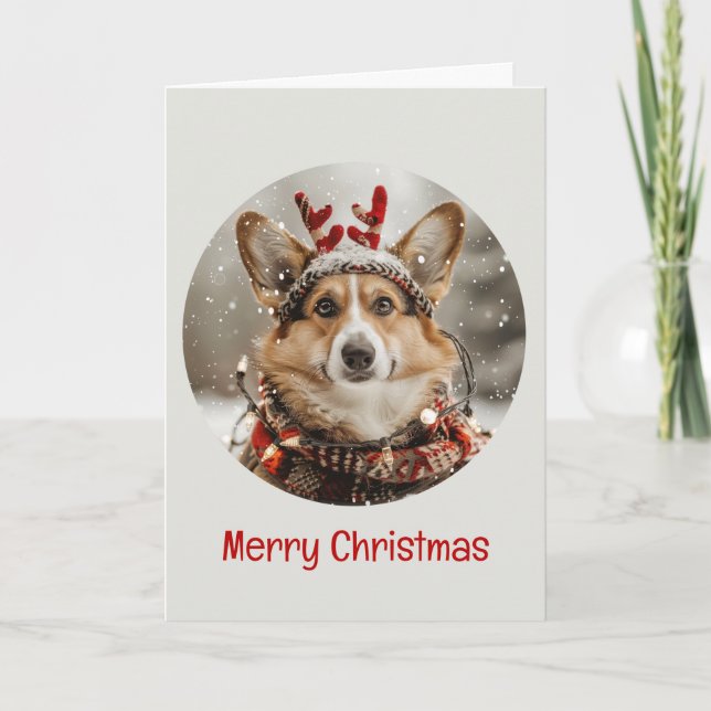 God jul Pembroke Welsh Corgi Hund Helgkort (Framsida)