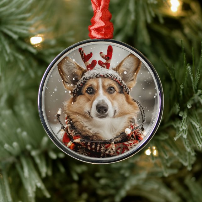 God jul Pembroke Welsh Corgi Hund Julgransprydnad Metall (Träd)