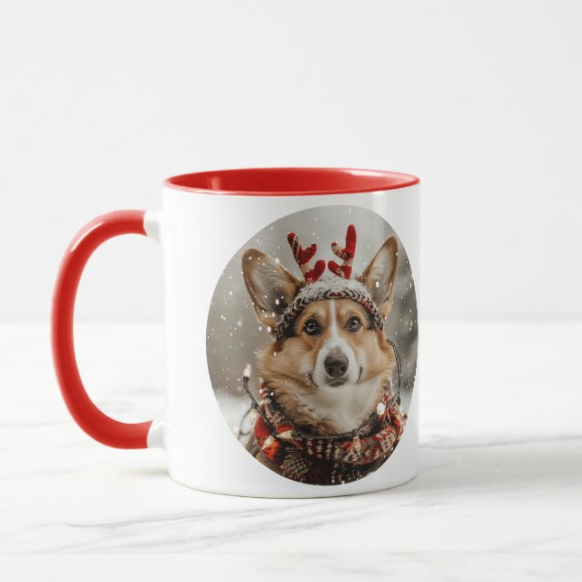 God jul Pembroke Welsh Corgi Hund Mugg (Vänster)