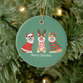 God jul Pembroke Welsh Corgi Hundar Julgransprydnad Keramik