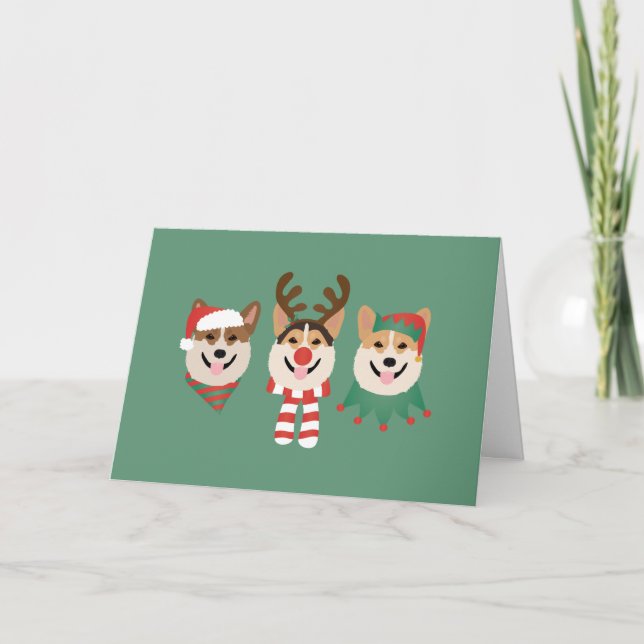 God jul Pembroke Welsh Corgi Hundar Tack Kort (Framsida)