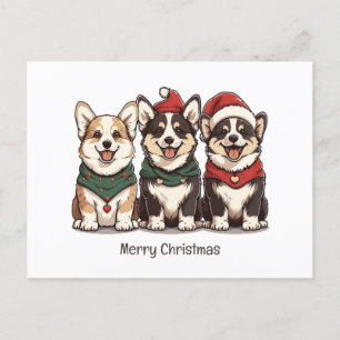 God jul Pembroke Welsh Corgi Hundar Vykort