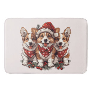 God jul Pembroke Welsh Corgi Puppies Badrumsmatta