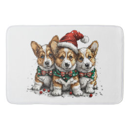 God jul Pembroke Welsh Corgi Puppies Badrumsmatta