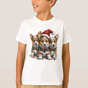 God jul Pembroke Welsh Corgi Puppies T Shirt