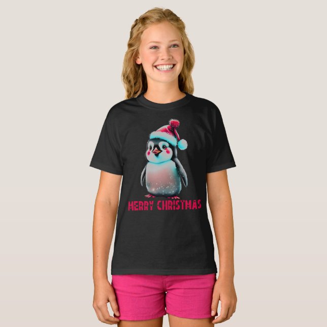 God jul Penguin Älskare T Shirt (Hel framsida)
