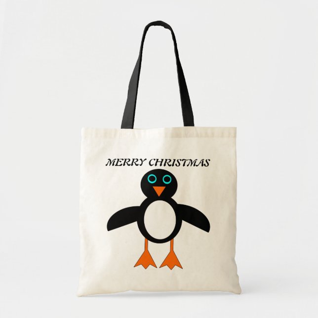 God jul Penguin Anpassningsbar Gift Bag Tygkasse (Framsidan)