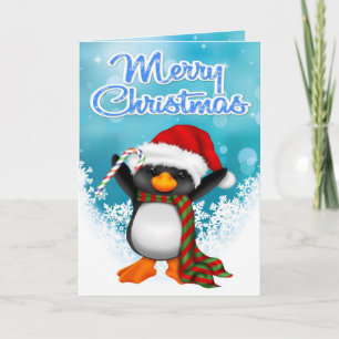 God jul Penguin-hälsningskort Helgkort