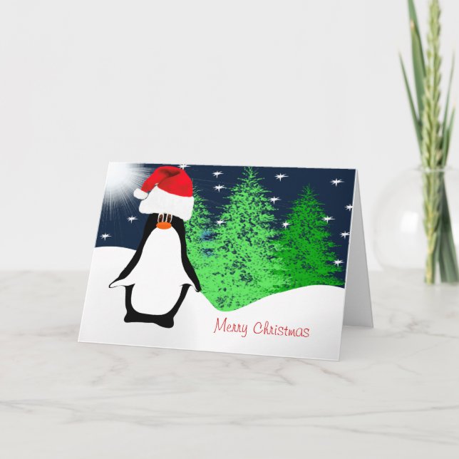 God jul Penguin Helgkort (Framsida)