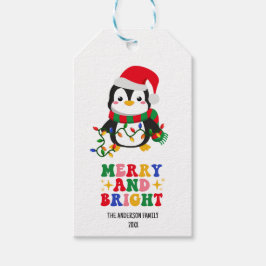 God Jul-penguin Presentetikett