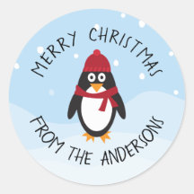 God jul Penguin Sticker för Helgdagarna