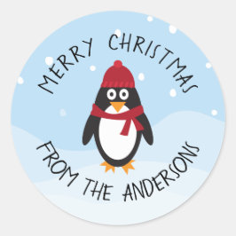 God jul Penguin Sticker för Helgdagarna Runt Klistermärke