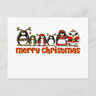 God jul Penguins Helg Vykort