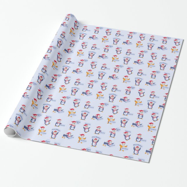 God jul Penguins Presentpapper (Utrullad)