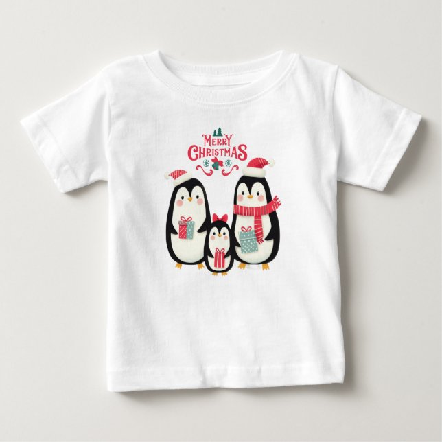 God jul Penguins T Shirt (Framsida)