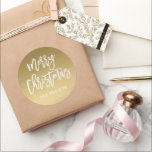 God jul Penselskript Guld Personlig Runt Klistermärke<br><div class="desc">Använda mallformuläret för att lägga till din anpassning.</div>