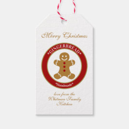 God Jul Pepparkaka Vit Presentetikett