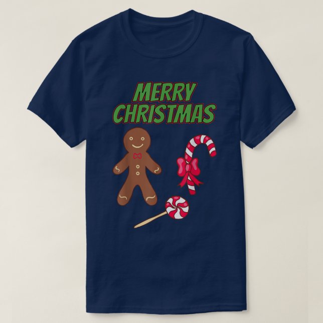 God jul Pepparkaksgubbe Bakery Candy cane T Shirt (Design framsida)