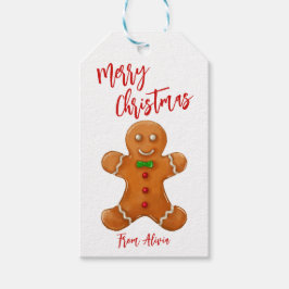 God jul Pepparkaksgubbe Helgdag Gift-Märkre Presentetikett