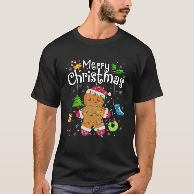 God jul Pepparkaksgubbe Julafton Cookie T Shir Shirt (Framsida)