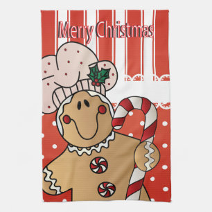 God jul Pepparkaksgubbe Kökshandduk