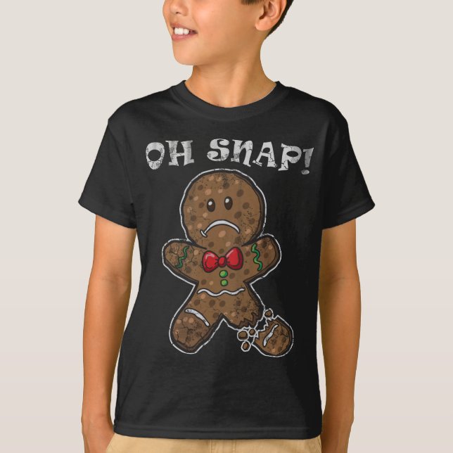 God jul Pepparkaksgubbe Oh Snap T Shirt (Framsida)